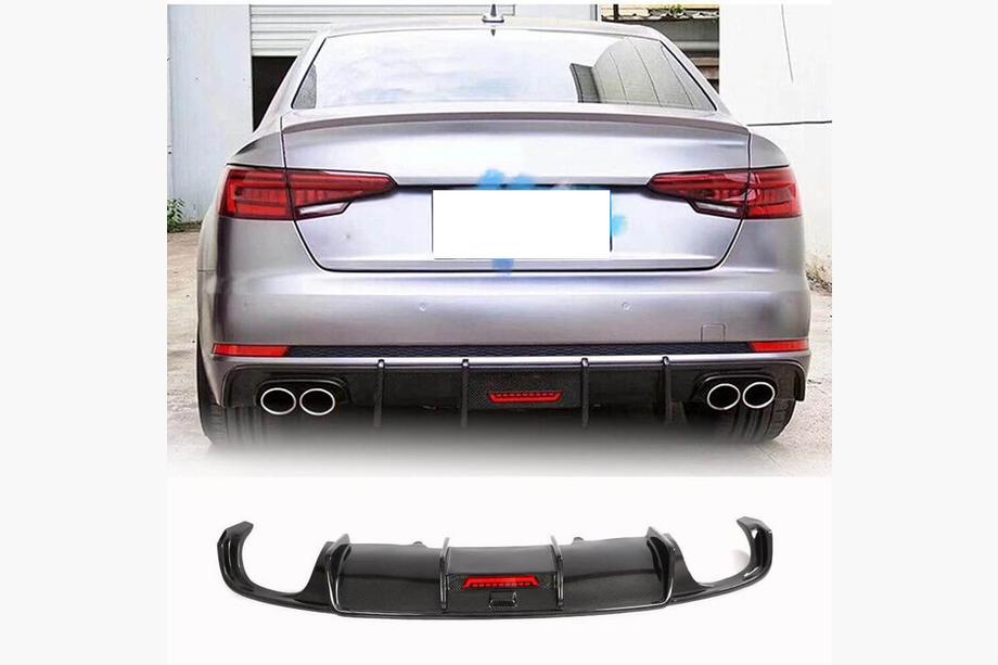 Audi A4 B9 2015-2024 Heckstoßstangen-Diffusor V1 (für S-Line Limousine 2015-2019, Carbon) Image