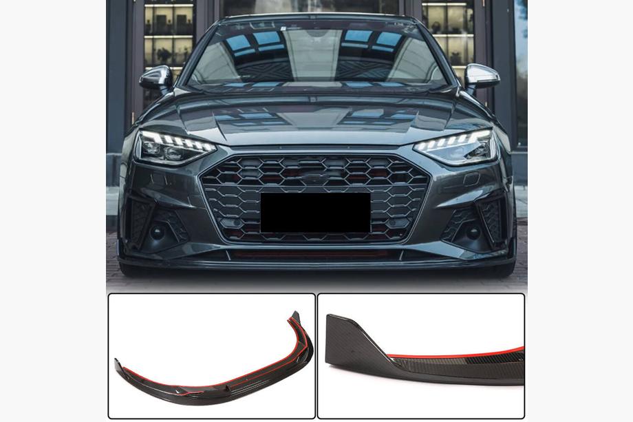 Audi A4 B9 2015-2024 Frontstoßstangen-Lippe Lip V1 (für S-Line Sedan 2019-2024, Carbon) Image