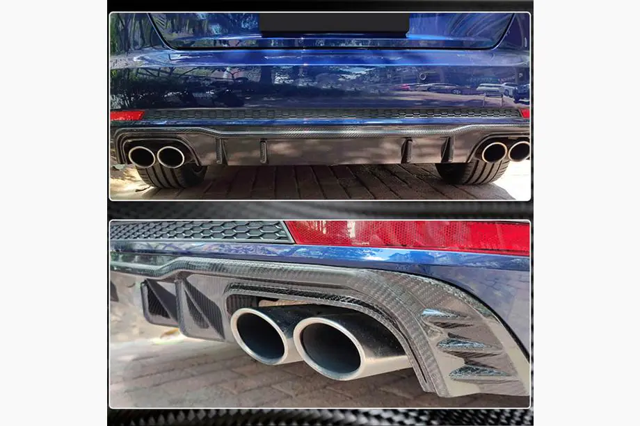 Audi A4 B9 2015-2024 Heckstoßfänger-Diffusor V2 (für S-Line Sedan 2015-2019, Carbon) Foto 3