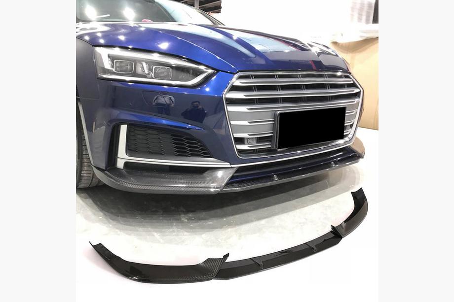 Audi A5 2016-2025 Frontlippe Stoßstange Lip (für S-Line Coupe/Cabriolet 2016-2020, Carbon) Foto 1