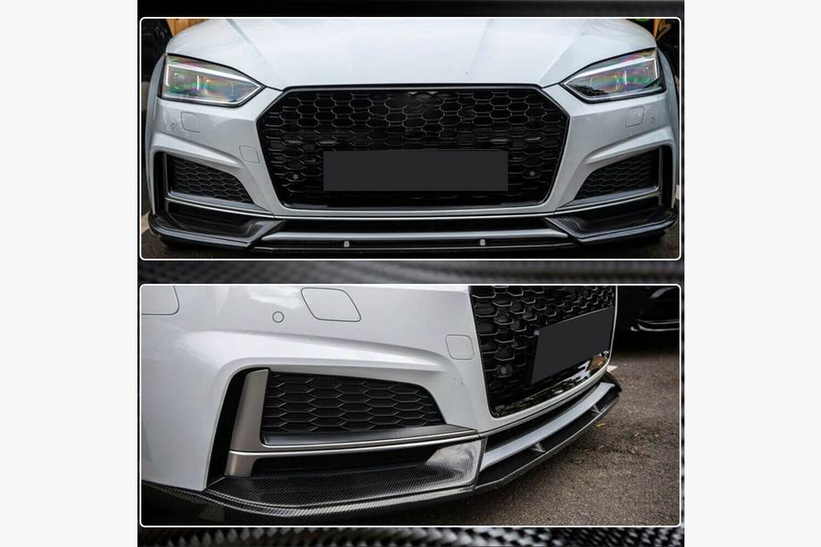 Audi A5 2016-2025 Frontlippe Stoßstange Lip (für S-Line Coupe/Cabriolet 2016-2020, Carbon) Foto 6