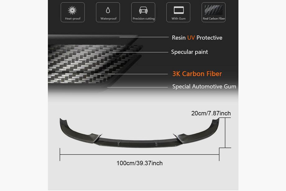 Audi A5 2016-2025 Frontlippe Stoßstange Lip (für S-Line Coupe/Cabriolet 2016-2020, Carbon) Foto 7