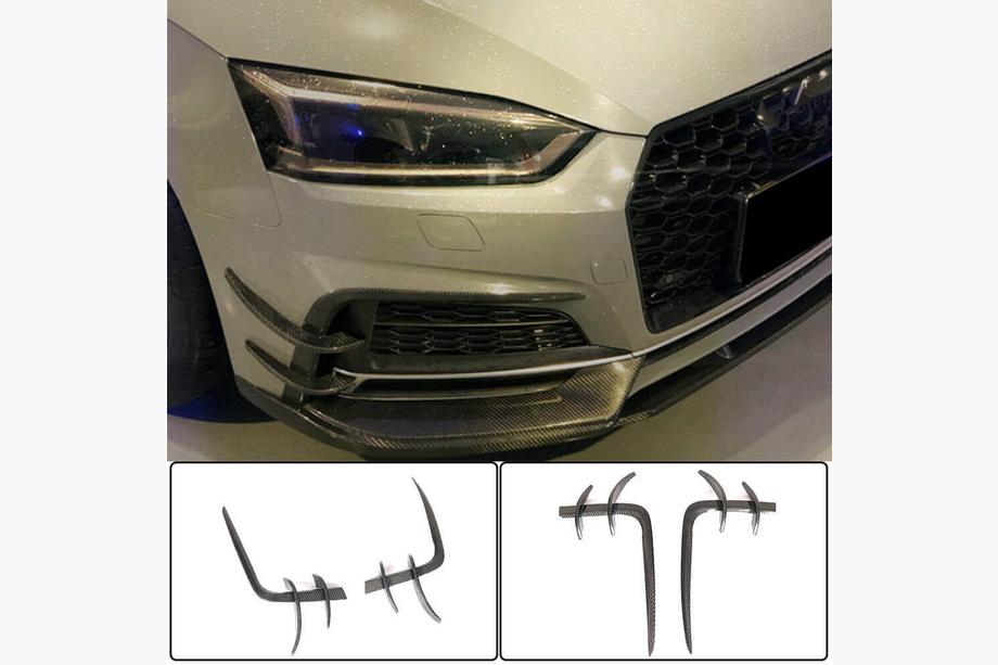Audi A5 2016-2025 Frontstoßstangen Flap V2 Aufsätze (für S-Line 2016-2020, Carbon) Image