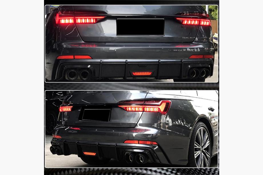 Audi A6 C7 2011–2018 Heckstoßstangendiffusor Carbon (für S-Line 2014-2018) Foto 1