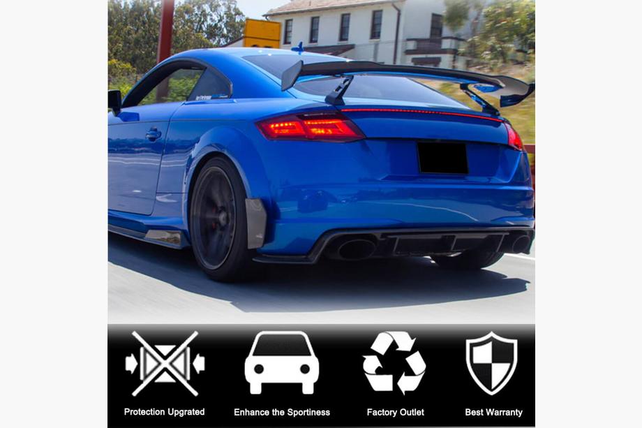 Audi TT 2014-2023 Heckstoßstangen Flaps Aufsätze (für S-line/TTS/TTRS, 2014-2019, Carbon) Foto 3
