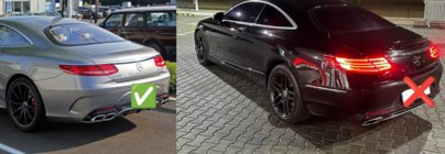 Mercedes S-class C217 Coupe 2014-2020 Heckdiffusor mit Endrohren Silver (2018-2020) Foto 4
