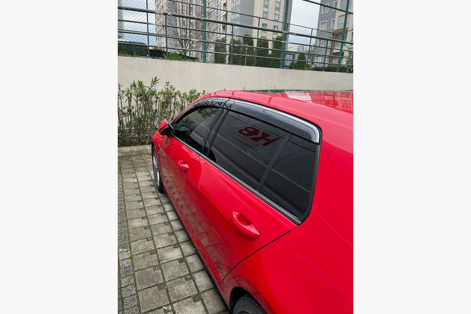 Volkswagen Golf 6 2008-2014 Windabweiser mit Chromleiste HB (4 Stk., Sunplex Steinless) Image