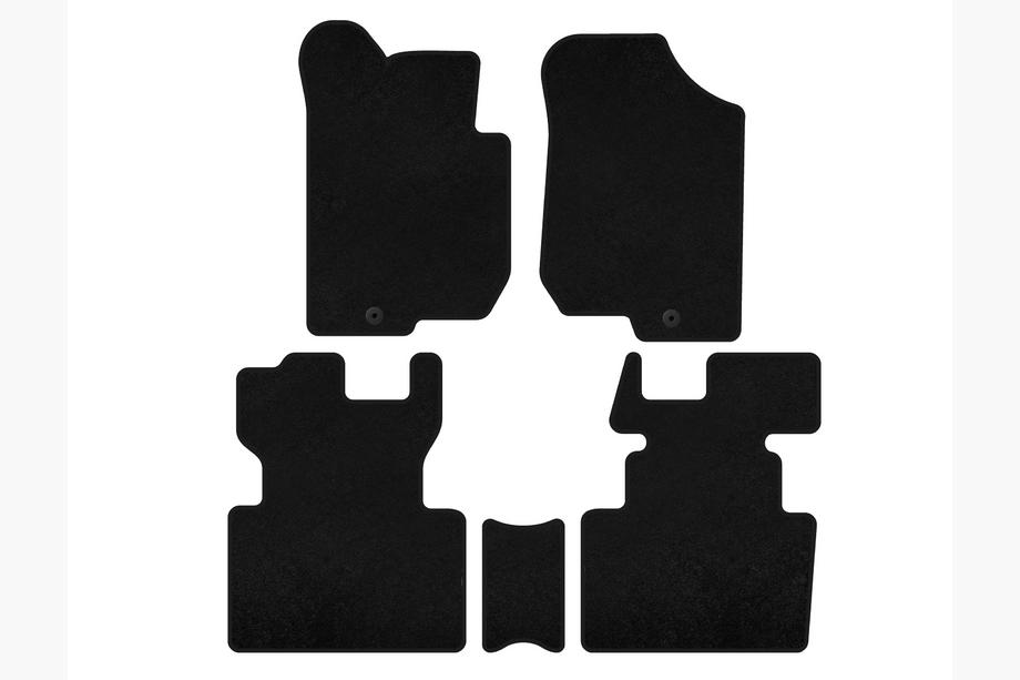 Kia Carens 1999-2012 Textil Fußmatten Premium (2006-2012, 2 Reihen, 7-Sitzer, Schwarz) Image