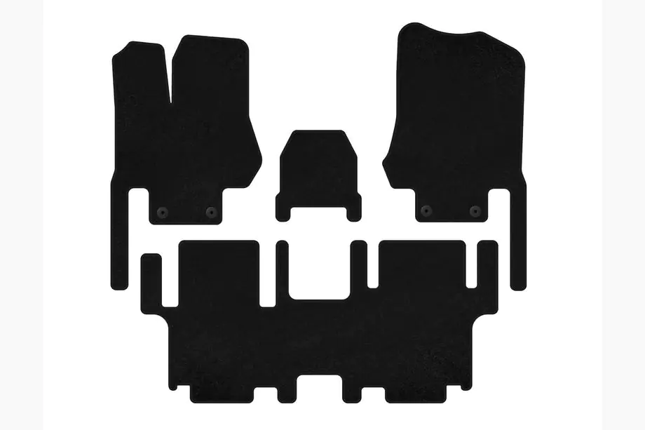 Nissan Quest 2011-2017 Textil Fußmatten Premium (2 Reihen, 7-Sitzer, Schwarz) Image