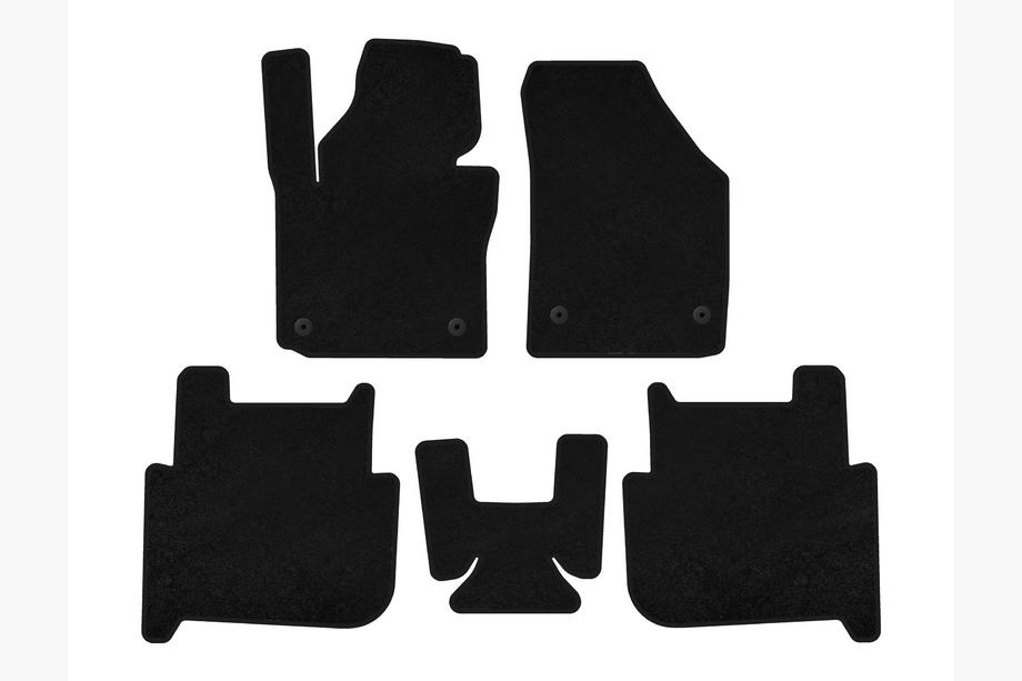 Volkswagen Touran 2003-2010 Textil Fußmatten Premium (2 Reihen, 2006-2010, 7-Sitzer, Schwarz) Image