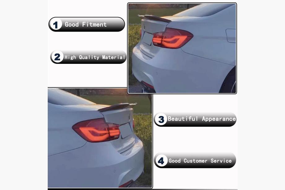 BMW 3 Series F30/F31 2012-2019 PSM-Style V2 Spoiler (für F30/F80, Carbon) Foto 3