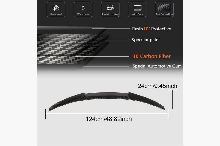 BMW 3 Series F30/F31 2012-2019 Spoiler M4-Style (für F30/F80, Forged Carbon) Foto 6