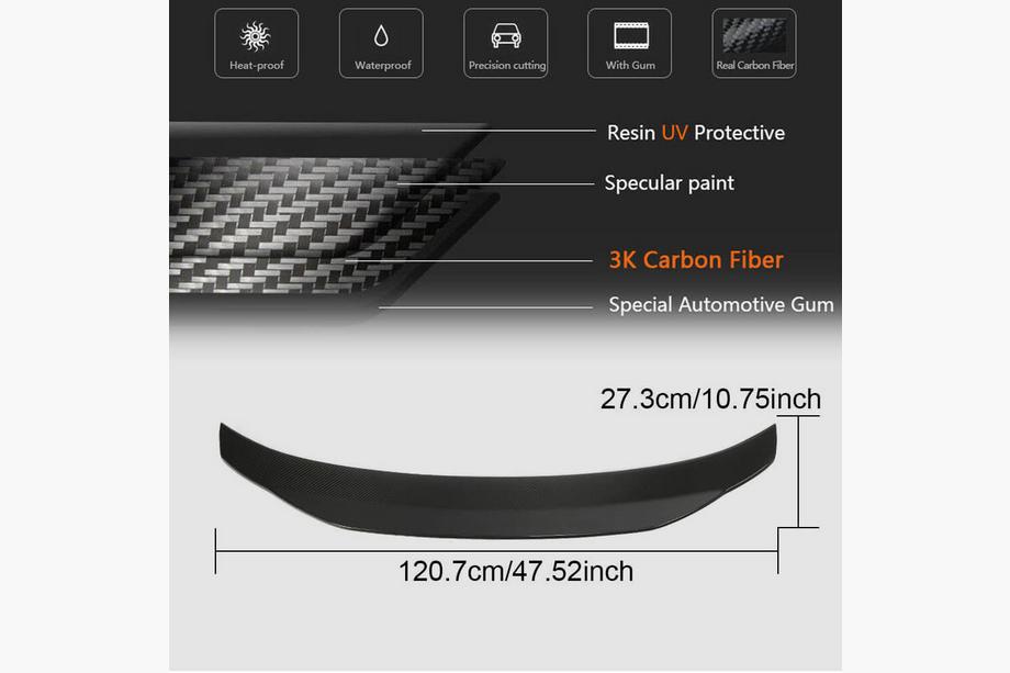 BMW 4 Series F32/F33/F36 2012-2020 Kofferraumdeckel Spoiler Carbon V2 (für F36) Foto 6