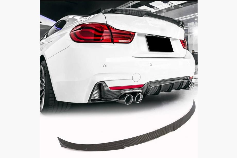 BMW 4 Series F32/F33/F36 2012-2020 Kofferraumdeckel Spoiler Carbon V4 (für F36) Image
