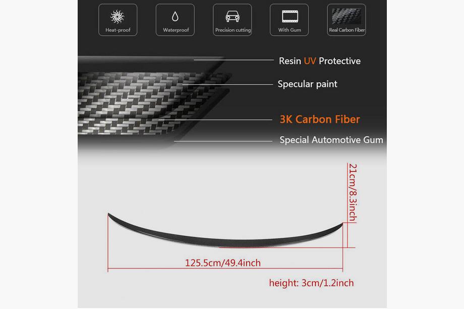 BMW 5 Series F10/F11 2010–2016 Kofferraumdeckel Spoiler FRP V10 (SD) Foto 7