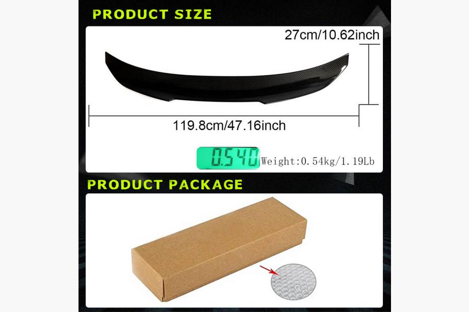 BMW 4 Series F32/F33/F36 2012-2020 PSM-Style V1 Heckspoiler (für F82, Carbon) Foto 5