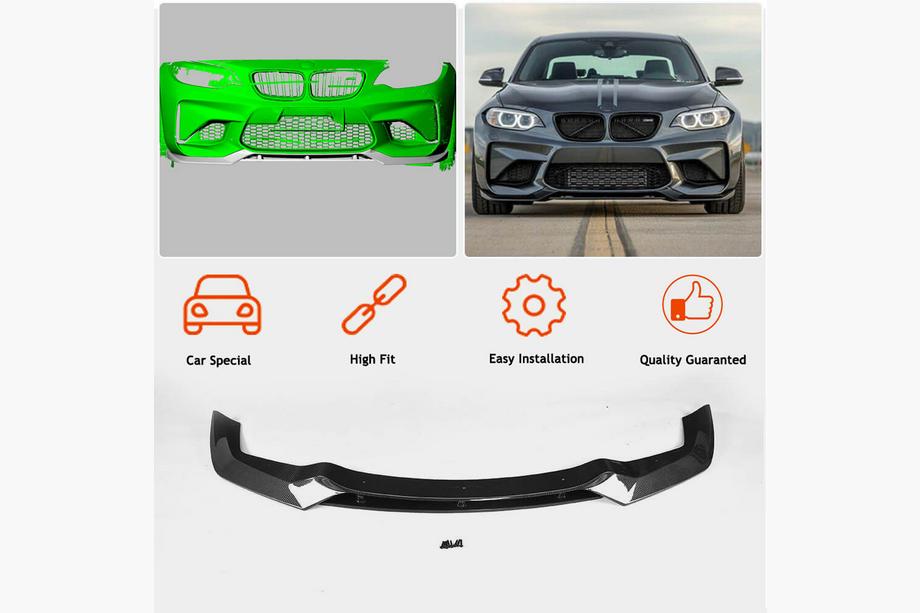 BMW 2 Series F22/F23 2014-2021 Frontstoßstange Lippe V3 (für F87 M2, Carbon) Foto 4