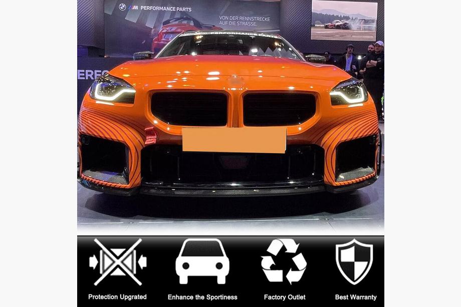 BMW 2 Series G42 2021- Frontstoßstange Lippe V1 Aufsatz (für G87, Carbon) Foto 8