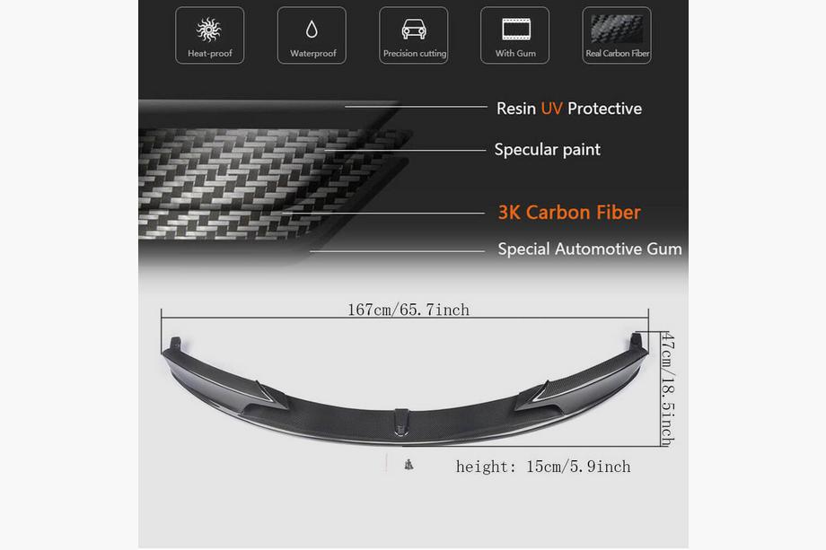 BMW 3 Series F30/F31 2012-2019 Frontlippe MP-Style passend für F30 M-Sport, Carbon Foto 5