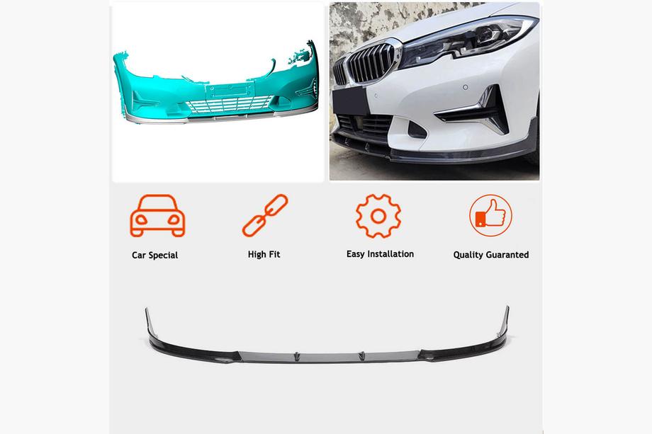 BMW 3 Series G20/G21 2018- Frontstoßstange Lippe V2 Aufsatz (für Base 2018-2022, Carbon) Foto 3