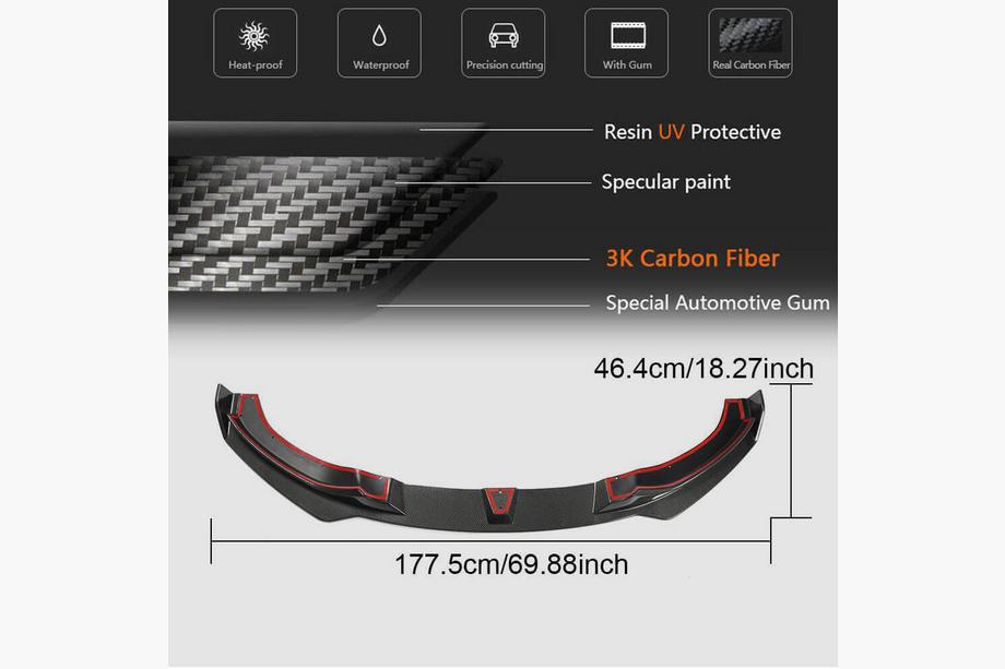 BMW 4 Series F32/F33/F36 2012-2020 Frontlippe V2 für M-Sport, Carbon Foto 4