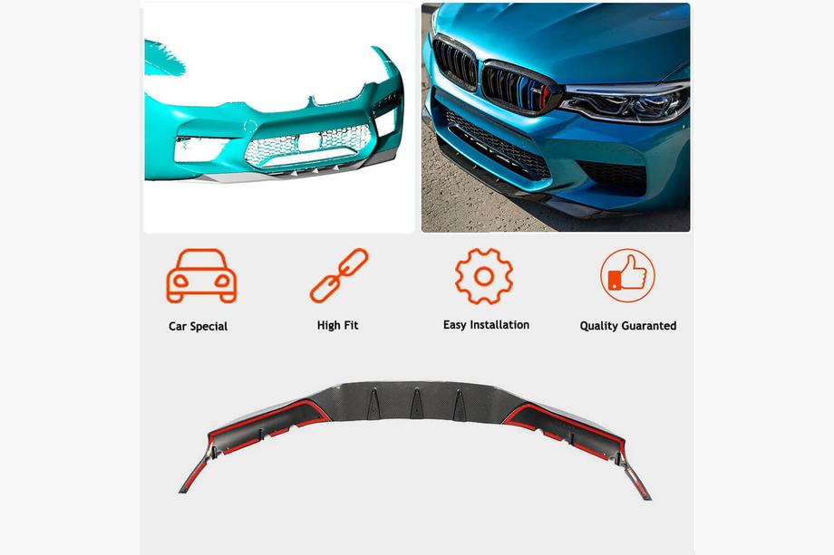 BMW 5er G30/G31 2017–2023 Frontspoiler Lippe V4 für M5 F90 2017-2020 Carbon Foto 2