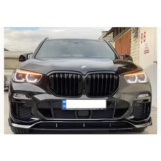 Front Lip Spoiler Paradigm V-3 (2018-2022, Schwarz Glanz)