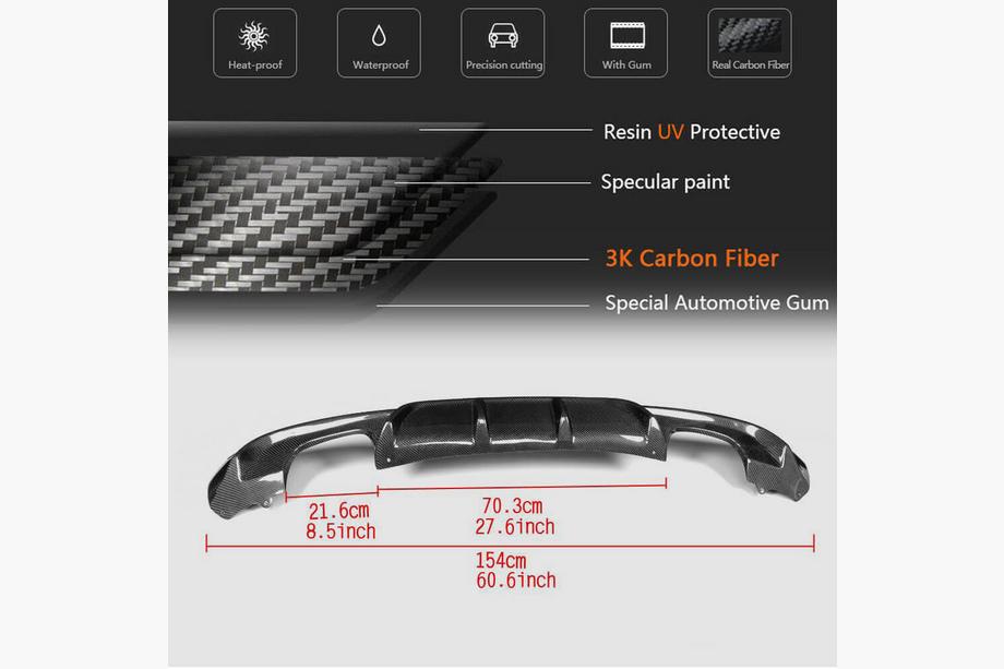 BMW 3 Series F34 2013–2020 Heckdiffusor V4 (für F34 M-Sport, Carbon) Foto 5