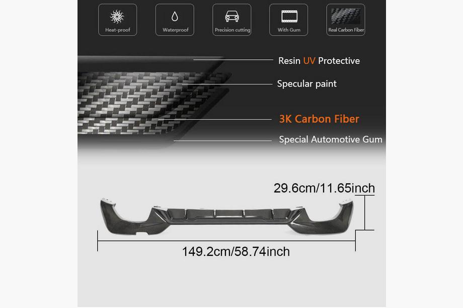 BMW 3 Series G20/G21 2018- Heckdiffusor V7 (für M-Sport 2018-2022, Carbon) Foto 5