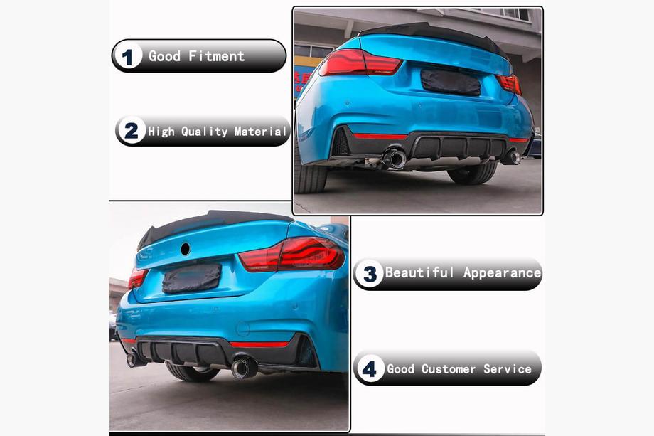 BMW 4 Series F32/F33/F36 2012-2020 Heckdiffusor V4 (für M-Sport, Carbon) Foto 4