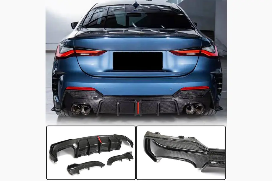 BMW 4 Series G22/23/26 2020- Heckdiffusor V3 für G22/G23 M-Sport, Carbon Image