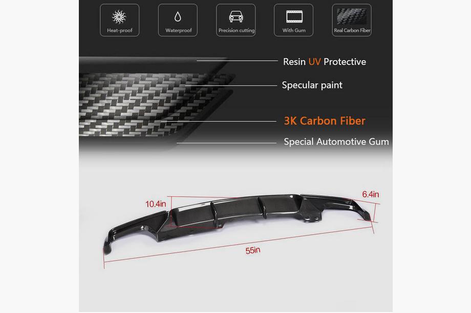BMW 5 Series F10/F11 2010–2016 Heckdiffusor V3 für F10 M-Sport, Carbon Foto 5