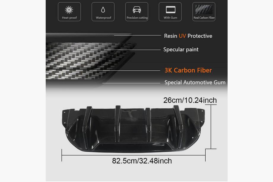 BMW 5er G30/G31 2017–2023 Heckstoßstangen-Diffusor V1 (für M5 F90, Carbon) Foto 12