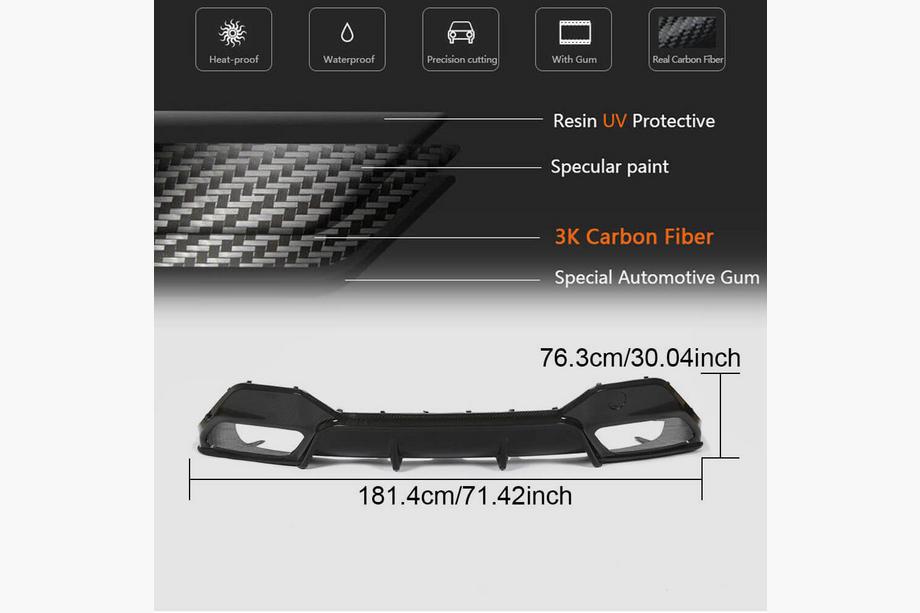 BMW 8 Series G14/G15/G16 2018- Heckdiffusor V2 (für G16 M-Sport, Carbon) Foto 6