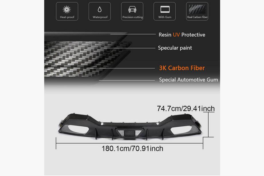 BMW 8 Series G14/G15/G16 2018- Heckdiffusor V1 für G16 M-Sport, Carbon Foto 6