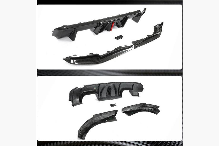 BMW 4 Series G22/23/26 2020- Heckstoßstangen Diffusor Trockencarbon V5 (für G82/G83 2021+) Foto 4