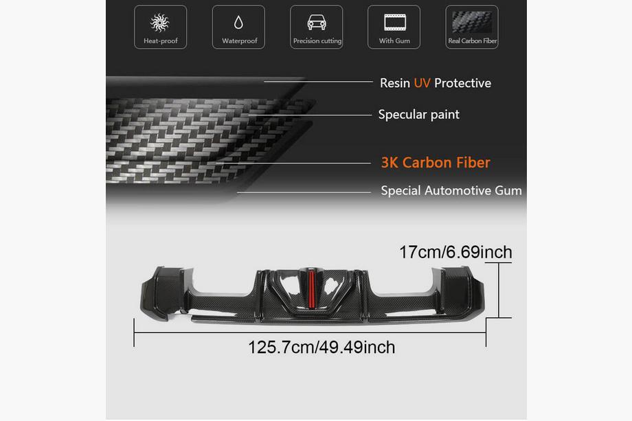 BMW 4 Series G22/23/26 2020- Heckstoßstangen Diffusor Trockencarbon V5 (für G82/G83 2021+) Foto 5