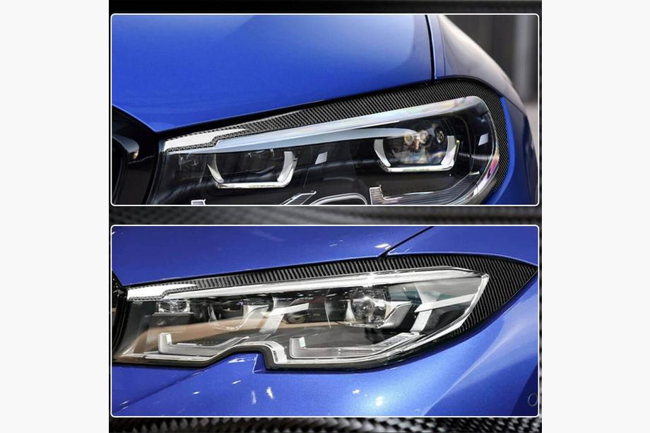 BMW 3 Series G20/G21 2018- Scheinwerferblenden (2018-2022, Carbon) Foto 5