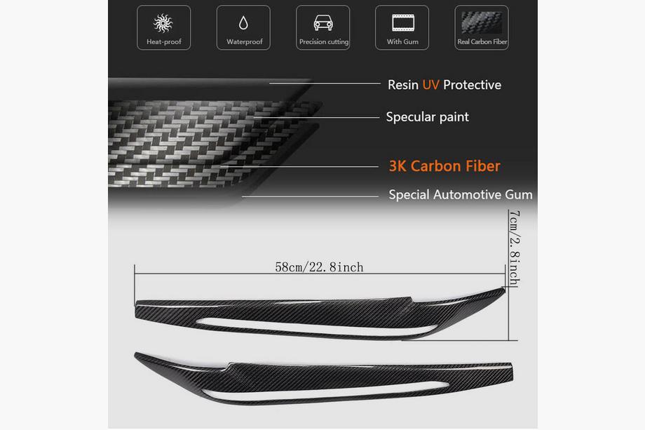 BMW X6 F16 2014-2019 Scheinwerferblenden Carbon V1 Foto 5
