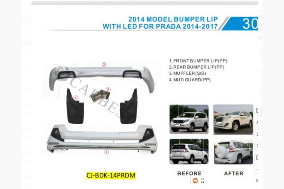 Toyota Land Cruiser Prado 150 2009-2023 Stoßstangenschutz vorne und hinten Luxury (2013-2017) Weiß Foto 28