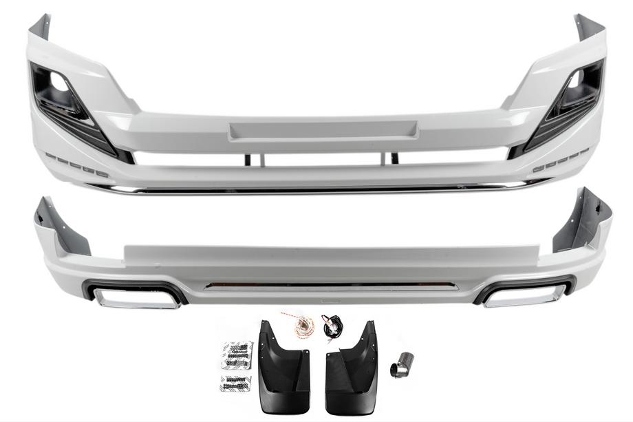 Toyota Land Cruiser Prado 150 2009-2023 Stoßstangenschutz vorne und hinten Luxury (2013-2017) Weiß Foto 2
