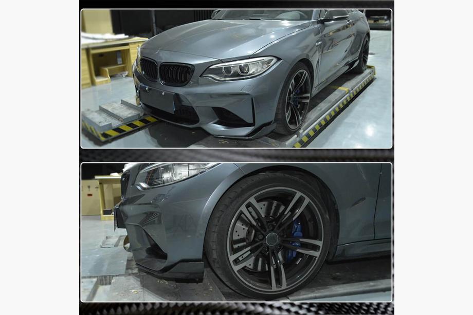 BMW 2 Series F22/F23 2014-2021 Frontspoiler Flap Aufsätze (für F87 M2/M2C, Carbon) Foto 4