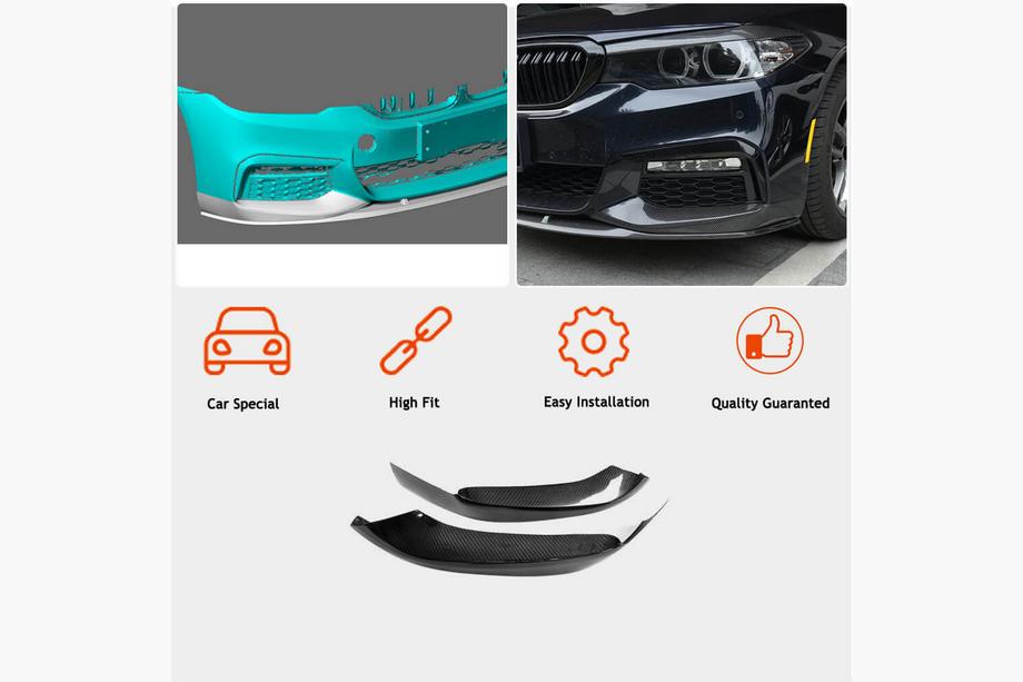 BMW 5er G30/G31 2017–2023 Frontstoßstangen Flaps Carbon V4 (für M-Sport 2017-2020) Foto 2