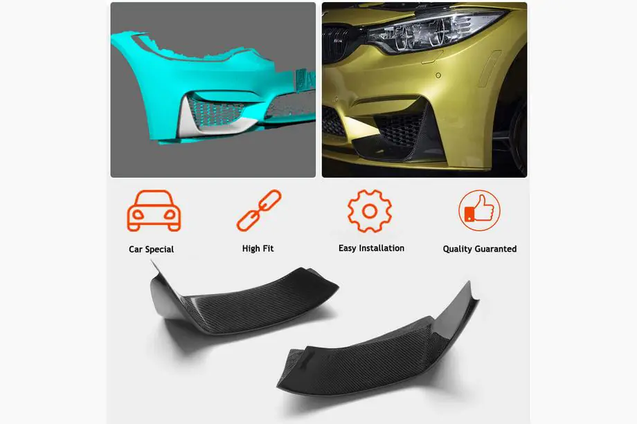 BMW 4 Series F32/F33/F36 2012-2020 Frontstoßstangenaufsatz Flap V3 (für F82/F83, Carbon) Foto 3