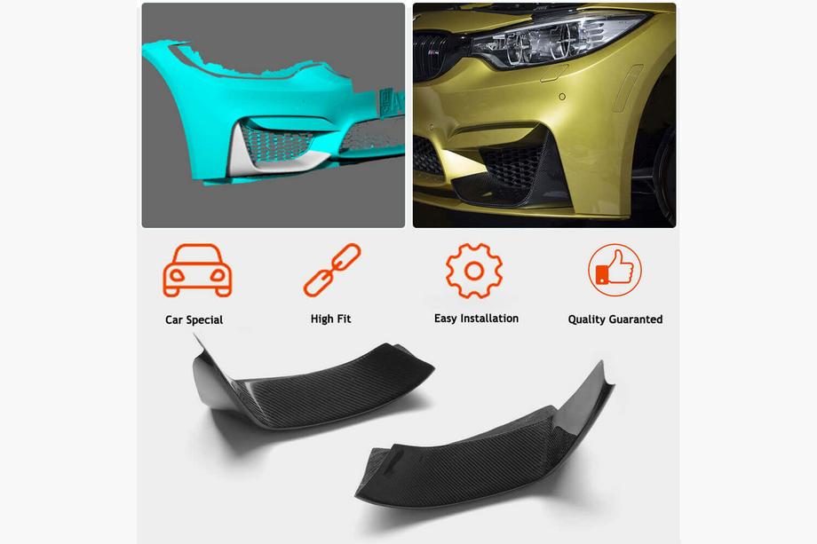 BMW 4 Series F32/F33/F36 2012-2020 Frontstoßstangen Flap Carbon V5 Aufsätze (für F82/F83) Foto 2