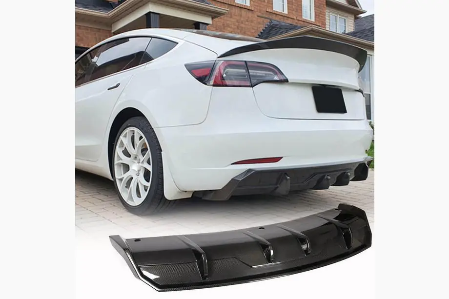 Tesla Model 3 2017- Heckdiffusor V1 (2017-2023, Carbon) Image
