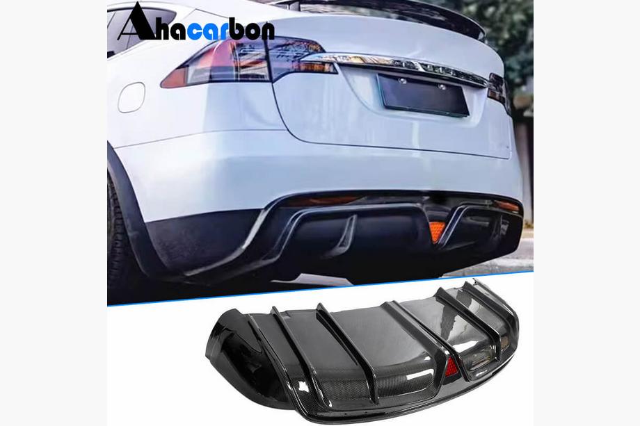 Tesla Model X 2015- Heckdiffusor für Plaid 2021-2025, Carbon Image