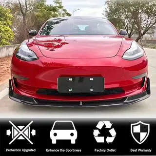 Frontlippe Lip V1 für Frontstoßstange (2017-2023, Carbon) Tesla Model 3 2017- Foto 2