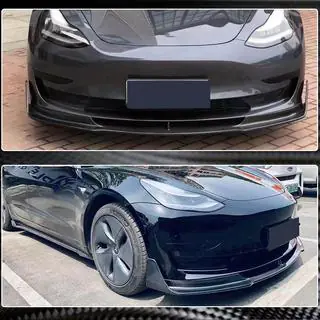 Frontlippe Lip V1 für Frontstoßstange (2017-2023, Carbon) Tesla Model 3 2017- Foto 3