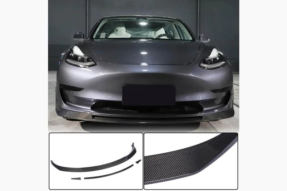 Tesla Model 3 2017- Frontlippe Lip V2 (2017-2023, Carbon) Image